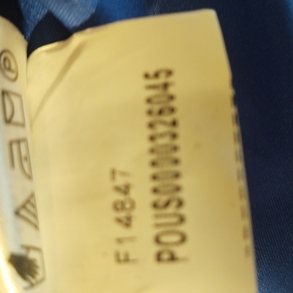 David's Bridal Short Crinkle Chiffon Royal Blue Dress with Front Cascade Size 10 - Picture 10 of 10